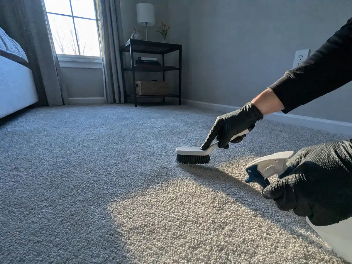 carpet cleaning technician on the job in Thousand Oaks, CA